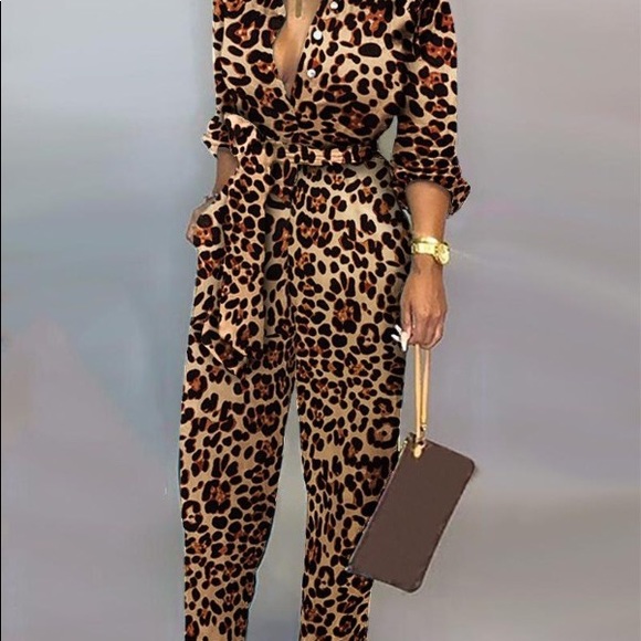 Leopard Print Jumpsuit - Picture 1 of 5